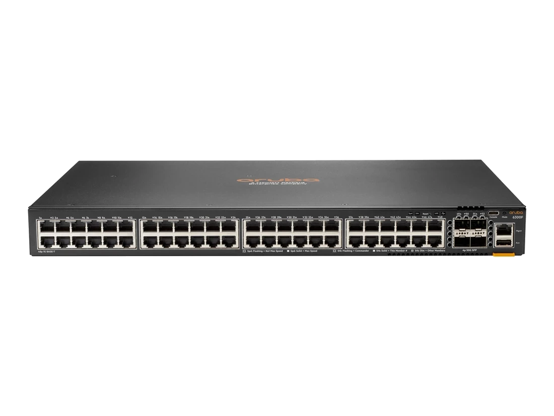 HPE Aruba Networking 6300F 48‑port 1GbE and 4‑port SFP56 Switch